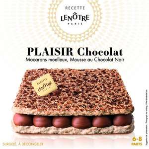 Entremet Plaisir au Chocolat Surgelé Lenôtre -405g, Différents parfums disponibles, 6-8 parts