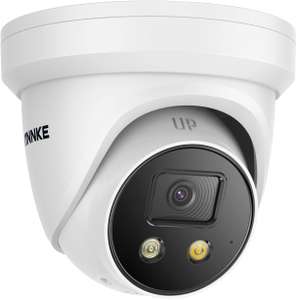 Caméra de surveillance extérieure PoE ANNKE AC800 - 4K, Capteur BSI 1/1.8", f/1.6 (0.003 Lux), Sirène & Alarme lumineuse, Compatible Alexa