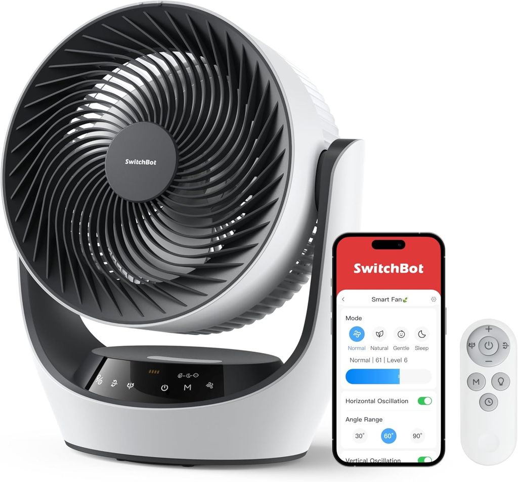 [Prime] Ventilateur SwitchBot - USB, 24dB, Silencieux pour la Chambre, Compatible avec Alexa, Google & Siri