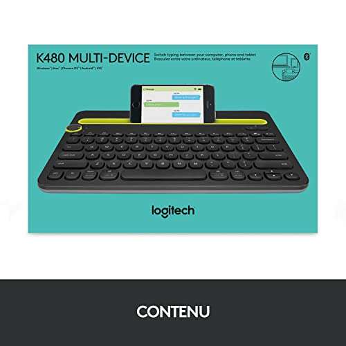 Clavier sans-fil Logitech K480 - Bluetooth, noir