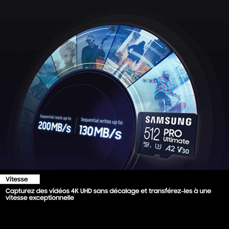 Carte Mémoire microSD Samsung 512 Go fournie avec adaptateur SD