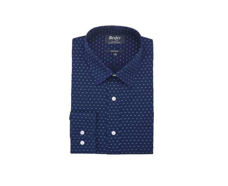 Sélection de chemise en promotion - Ex: Chemise en coton bleu marine avec motif - Plusieurs tailles