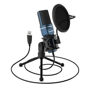 [Prime] Microphone Tonor USB à Cardioïde Condensateur pour PC - Avec Trépied et Filtre Anti-Pop (Vendeur Tiers)