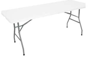 Table pliante multi-usages - Blanche - 180 x 70 x 74 cm (via 5€ sur carte fidélité)