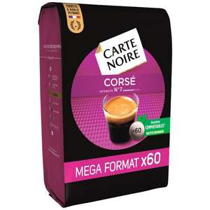 Paquet de 60 dosettes de café Carte Noire compatible Senseo (plusieurs variétés)