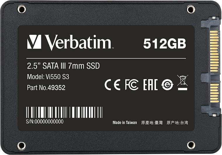 SSD interne 2.5" Verbatim Vi550 S3 - 512Go, 3D NAND