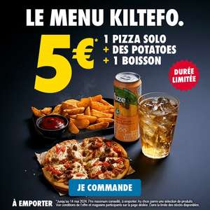 Le Menu Kiltefo (1 Pizza Solo + Des potatoes + Une boisson)