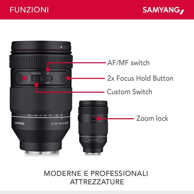 Objectif Samyang AF 35-150mm F2.0-2.8 FE per Sony E