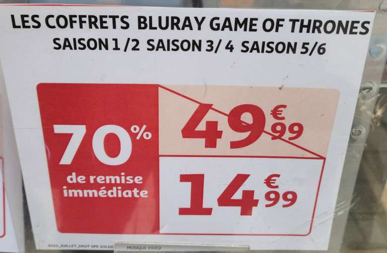70% de réduction sur les coffrets DVD & Blu-Ray Game of Thrones - Villeneuve d'ascq (59)