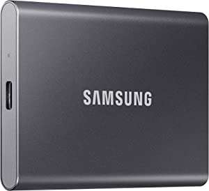 SSD externe portable Samsung T7 MU-PC1T0T/WW - 1 To, USB 3.2, Sécurisation par mot de passe, jusqu'à 1050 Mo/s (Frontaliers Belgique)
