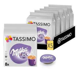 5 packs de 8 dosettes Tassimo Milka au chocolat au lait crémeux et gourmand (via coupon de 20% Prévoyez et Économisez )