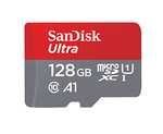 Carte microSDXC SanDisk Ultra - 128 Go, UHS-I + Adaptateur SD, avec jusqu'à 140 Mo/s, Classe 10, U1, homologuée A1