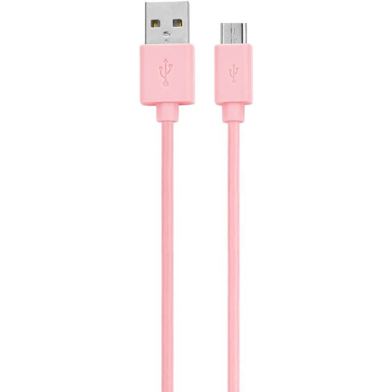 Câble micro USB Essentielb vers USB - Rose poudré, 1m