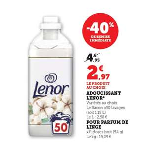 Adoucissant Lenor (50 lavages) - Différentes variétés (via BDR de 3€)