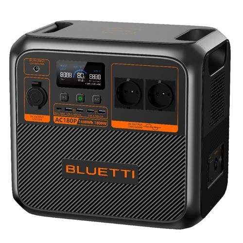 Générateur Électrique Portable Bluetti AC180P, 1440Wh, Batterie LiFePO4 de Secours (Vendeur Tiers)