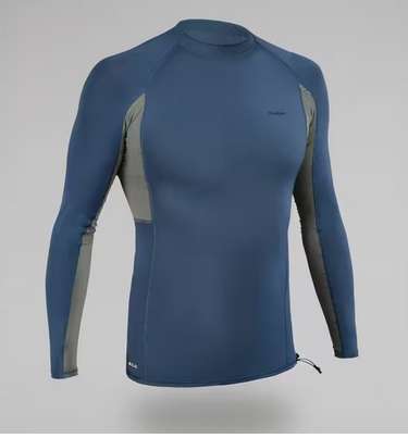 T-shirt manches longues pour Homme Anti uv surf top Olaian 500 - Bleu, du XS au M