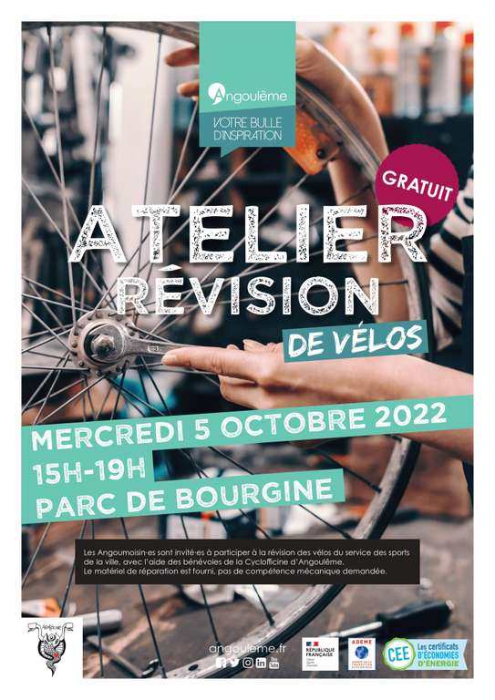 Atelier révision de vélos Gratuit - Angoulême (16)