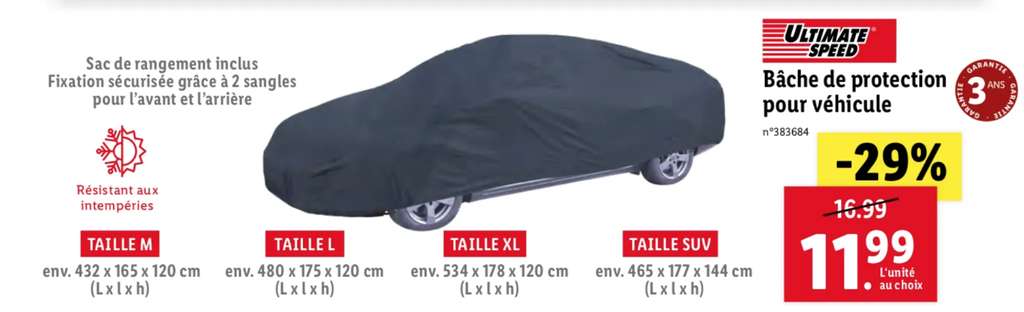 Housse de protection carrosserie bleu - Taille S pour Dacia