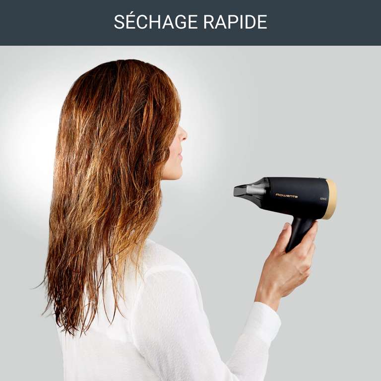 Sèche-cheveux Rowenta Express Style - Technologie Effiwatts, Economie d’énergie, ionique, Touche air frais, Noir (CV1811F0)