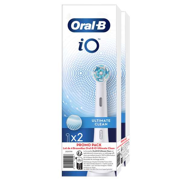 Lot de 4 brossettes Oral B IO (Via 28€ sur la Carte de Fidélité)