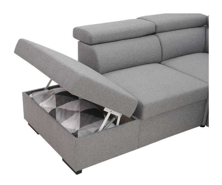 Canapé d'angle convertible Holmes - 4 places, gris