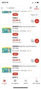 Sélection de couches Pampers en promotion - Auchan drive Laxou (54=)