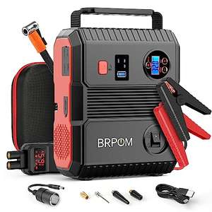 Démarreur de batterie BRPOM - 3000A 24000mAh, 150PSI Gonfleur Pneus Voiture, 12V, Lampe LED, Écran LCD (Vendeur tiers)