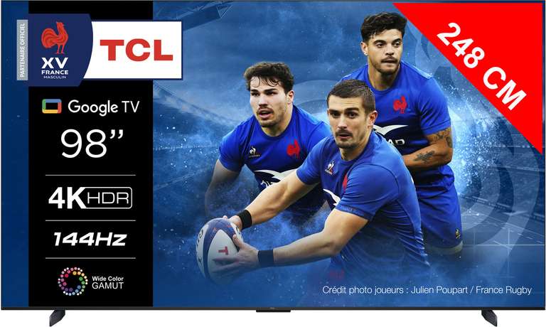 TV 98" TCL 98UHD870 - LED, 4K, HDR, Google TV (Via ODR 300€)