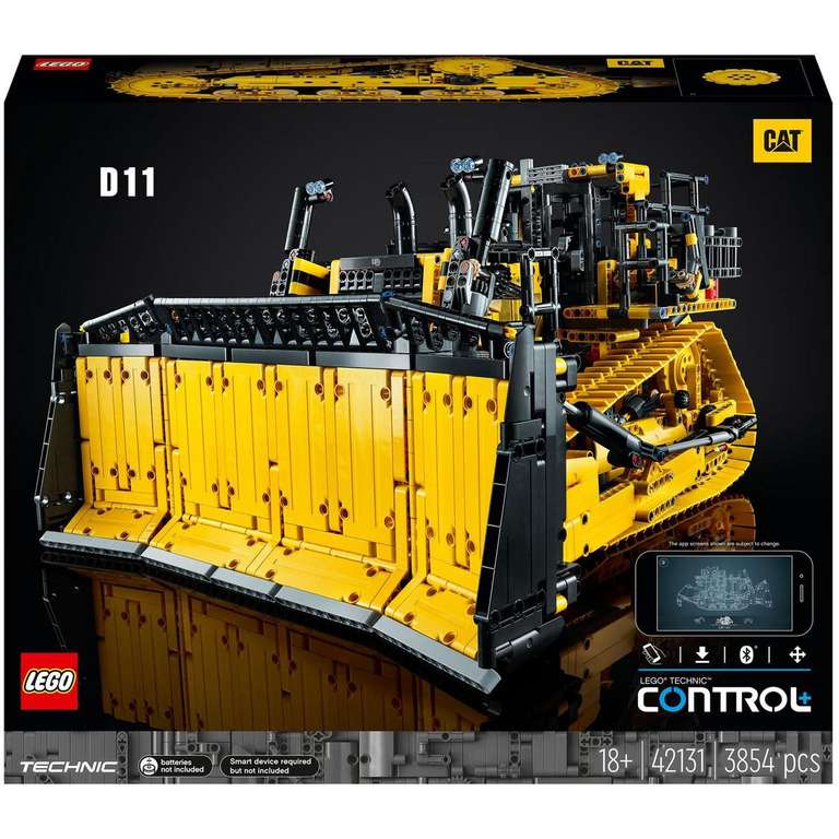 Jouet Lego Technic (42131) - Bulldozer D11 Cat télécommandé (Via 85,75 € cagnottés)