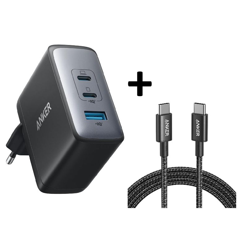 Chargeur Secteur Anker 736 (Nano II) - 100 W, 3 ports, Optimisé GaN II + Câble USB-C vers USB-C 100W Anker 333 offert (Vendeur tiers)