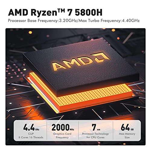 Mini PC Trigkey - AMD Ryzen 75800H, 32 Go fr RAM, SSD NVMe 1To , WiFi 6, BT 5.2 (Via coupon - Vendeur tiers)