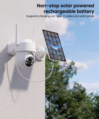 Camera Surveillance GALAYOU WiFi Exterieure Sans Fil Batterie - Panneau  Solaire, 2K (via coupon - vendeur tiers) –
