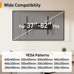 Support TV Mural inclinable Perlegear - 37 à 82’’, inclinable, Max. VESA 600x400mm (Vendeur Tiers, Via coupon 10% et 50%)