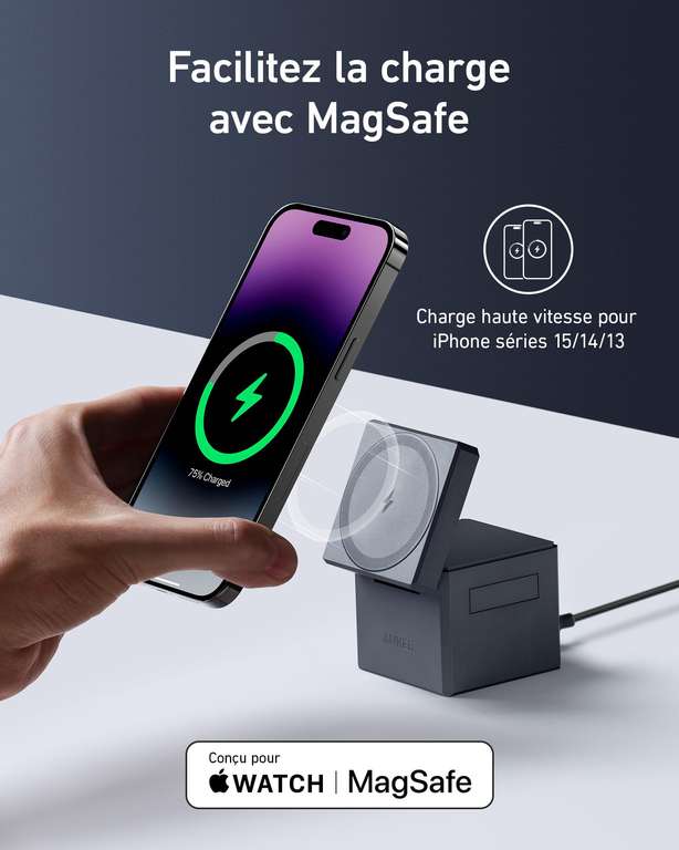 Chargeur Cube Anker 3-en-1 Magsafe pour iPhone (Vendeur tiers)