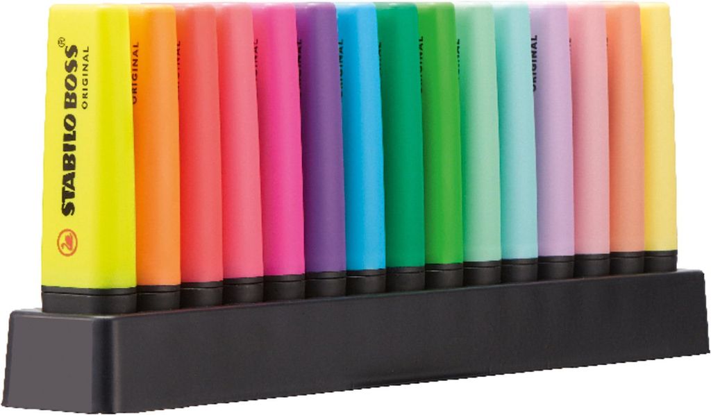 Set de Surligneurs Stabilo Boss Original - x15 fluo et pastel assortis