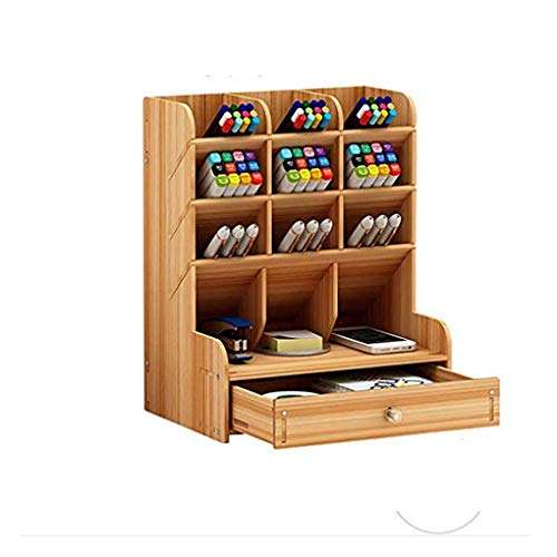 Boîte de Rangement de Bureau Multifonctionnelle en Bois Boîte de Rangement Inclinée pour Crayons (vendeur tiers)
