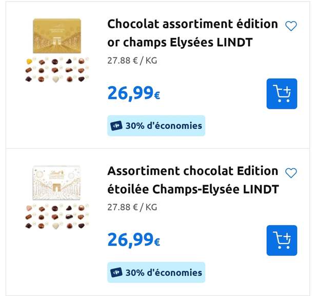 Assortiment chocolat Edition étoilée Champs-Elysée LINDT : la