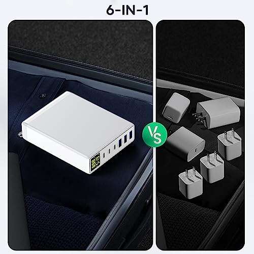 Chargeur secteur - 3 ports USB Type-C, 3 ports USB-A, 160W (vendeur tiers - via coupon 40%)