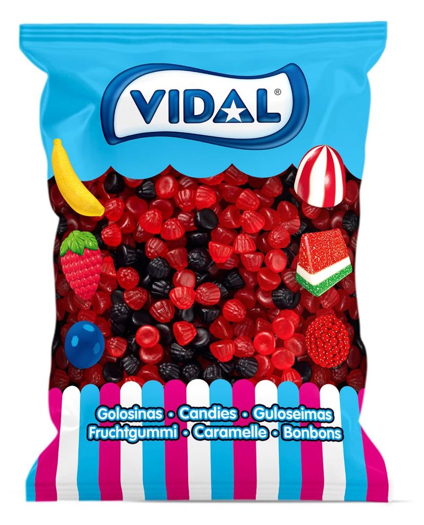 Paquets d'1 Kg de Bonbons Vidal Petites Mûres