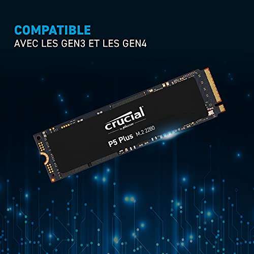 [Prime] SSD interne M.2 NVMe Crucial P5 Plus (CT2000P5PSSD8) - PCIe 4.0, 2 To