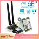 Adaptateur AX210NGW - WiFi 6E, 2.4G, 5G, 6 Ghz, Bluetooth 5.3