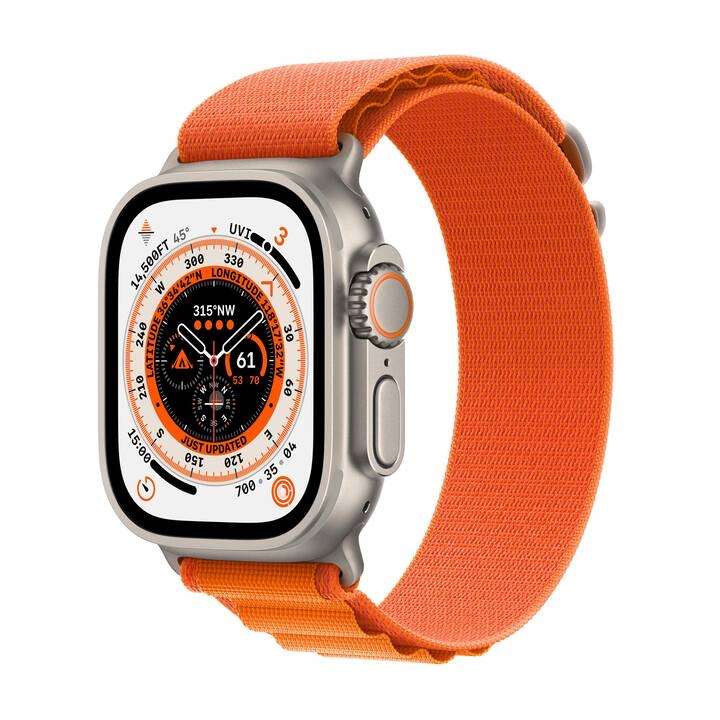 Montre connectée Apple Watch Ultra (GPS + Cellular) - 49mm, boîtier en titane (Frontaliers Suisse)