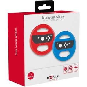 Lot de 2 volants Konix pour Joy-cons sur Nintendo Switch - Bleu/Rouge
