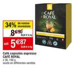 Paquet de 36 Capsules Espresso Café royal