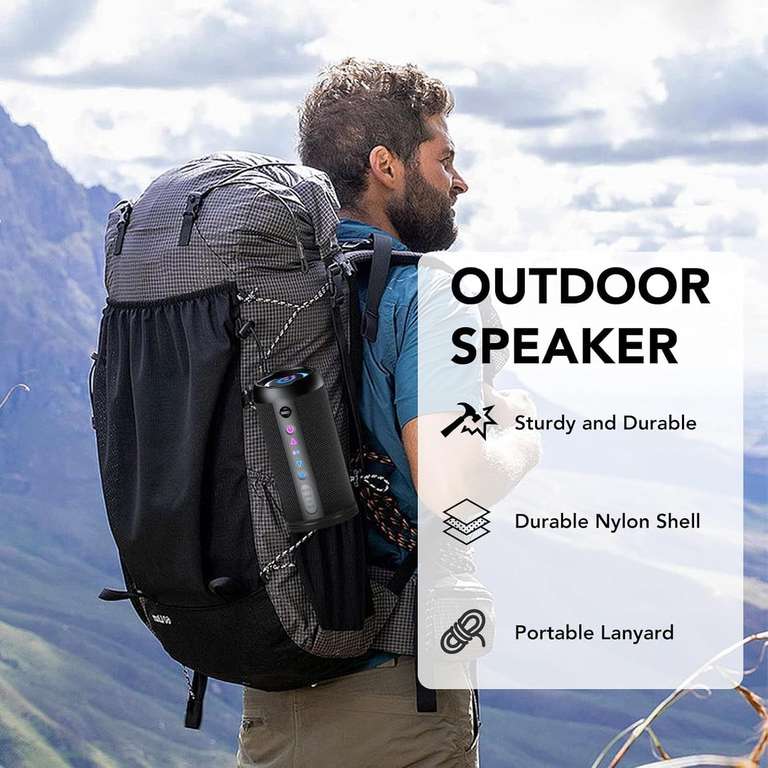 Enceinte Bluetooth Portable Taopodo 30W - Son 360° Puissant, Autonomie 30h, étanche IPX7 - RGB Et TWS