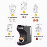Machine à café HiBREW H1A 19 bars, multi-capsules (adaptateurs Dolce Gusto, Nescafé, ESE, café moulu)