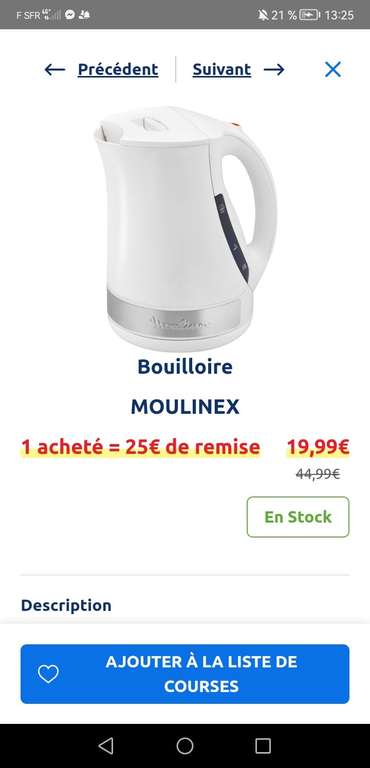 Bouilloire Moulinex BY108110 - Saran (45) –