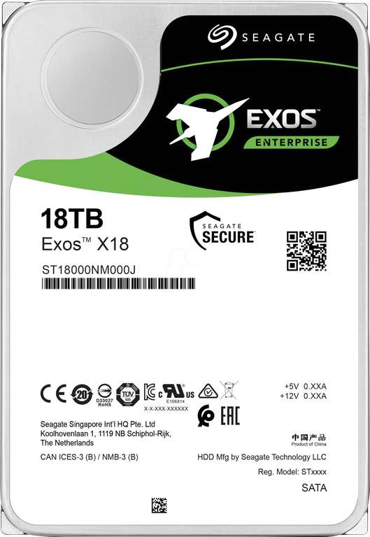 Disque dur interne 3.5" Seagate Exos X18 (ST18000NM000J) - 18 To