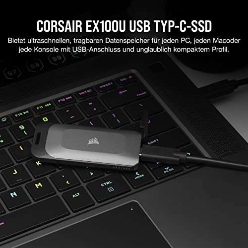 SSD Externe Corsair EX100U - 2 To, USB-C (CSSD-EX100U2TB)
