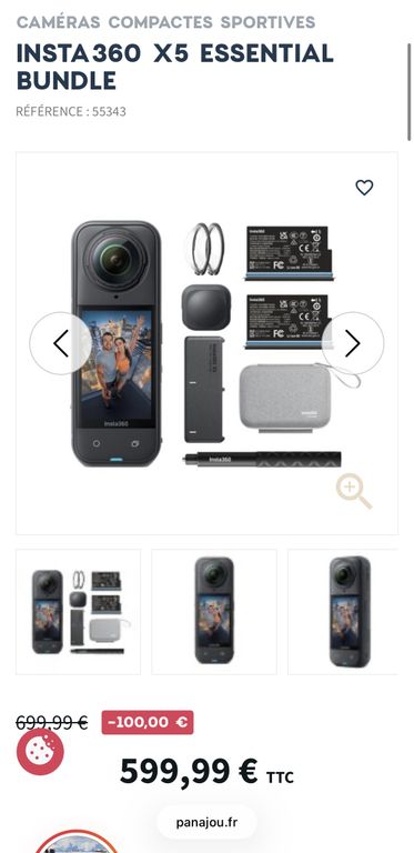 Caméra Insta 360 X5 Essential Bundle — Panajou